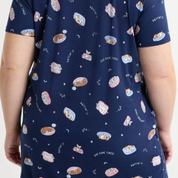 Joyspun Womens Dreamy Soft Collection Sleepshirt Navy Blue Size 2X/3X - Picture 3 of 4